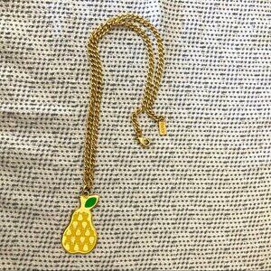 FOXY  Necklace Yellow Pear with Gold Tone Chain
